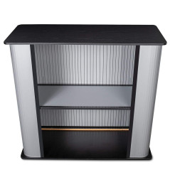 Lekka trybunka reklamowa Promo 4 90×40 cm prostokątna z półką – idealna na eventy promocyjne