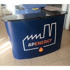 Stabilna lada promocyjna Pop-Up 2×2 130×40 cm z nadrukiem – na eventy i targi