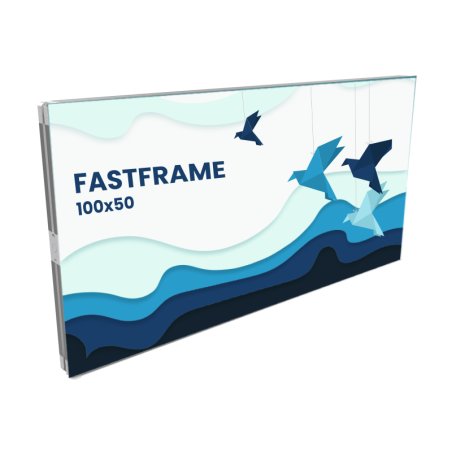 Ścianka modułowa FASTFRAME 100×50 cm z nadrukiem stretch 180 g jednostronnym – szybki montaż na targi