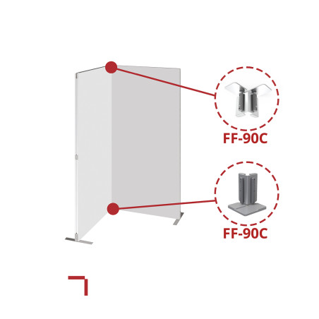 Konektory FASTFRAME 90 stopni, zestaw łączyn