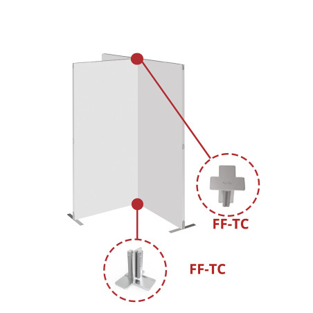 Konektory FASTFRAME, zestaw łączyn w kształcie litery T