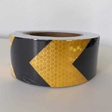 Taśma odblaskowa samoprzylepna 25 m żółto-czarna 5 cm – zwiększa widoczność i bezpieczeństwo