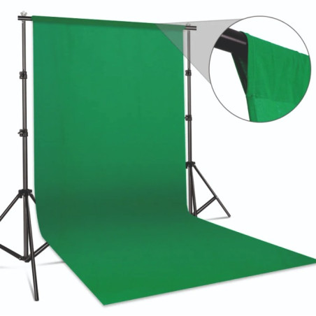 Tło fotograficzne Greenscreen bawełniane 200×300 cm z zakładką – do sesji i wideo