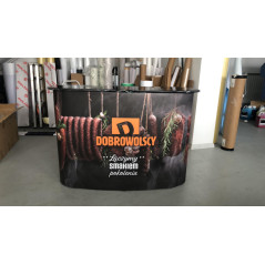 Stabilna lada promocyjna Pop-Up 2×2 130×40 cm z nadrukiem – na eventy i targi
