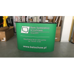 Stabilna lada promocyjna Pop-Up 2×2 130×40 cm z nadrukiem – na eventy i targi