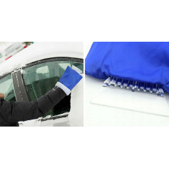 Skrobaczka do szyb z ocieplaną rękawicą 22×16 cm 80 g niebieska – komfortowe odśnieżanie zimą