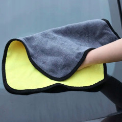 Ściereczka z mikrofibry detailingowa 38×28 cm 500 g/m² szaro-żółta – bez smug i zarysowań