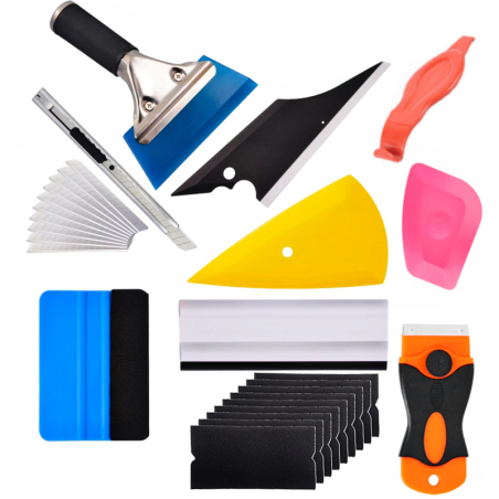 Profesjonalny zestaw aplikacyjny folii 11 narzędzi z filcem i nożykiem – precyzyjny detailing