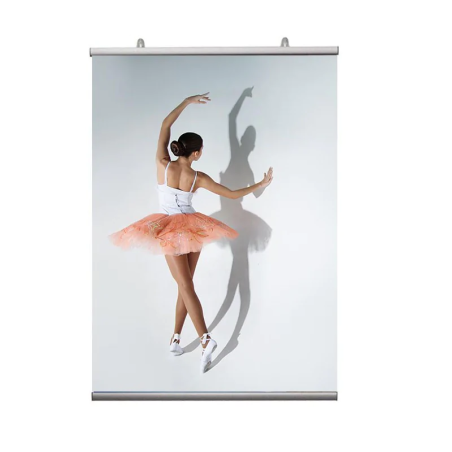 Listwa plakatowa aluminiowa 200 cm z zawieszkami – szybka wymiana grafiki