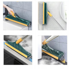 Szczotka 3w1 z kijem i ściągaczką 120 cm długa głowica – kompleksowe sprzątanie podłóg