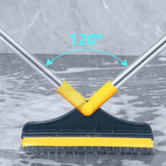 Szczotka 3w1 z kijem i ściągaczką 120 cm długa głowica – kompleksowe sprzątanie podłóg