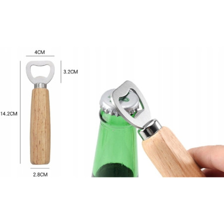 Otwieracz do Butelek z Drewnianą Rączką