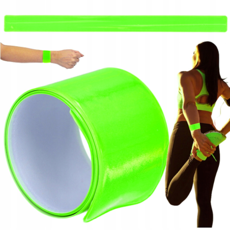 Opaska Odblaskowa Ostrzegawcza Fluorescencyjna Samozaciskowa zielona