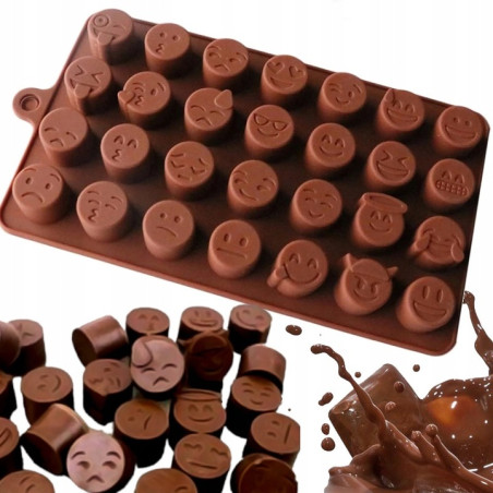 Silikonowa foremka do czekolady, lodu i żelek - emotki