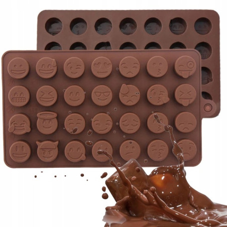Silikonowa foremka do czekolady, lodu i żelek - emotki