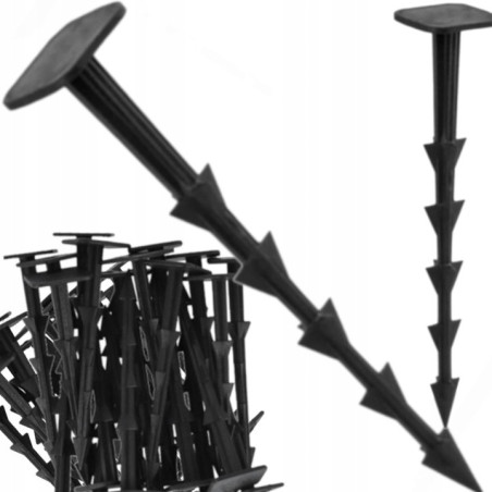 Kołki do agrowłókniny - szpilki kotwy plastikowe 100 sztuk