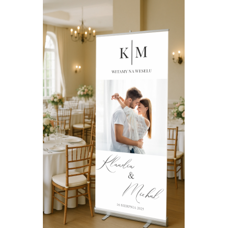 Roll-up ślubny 85x200 cm minimalistyczny