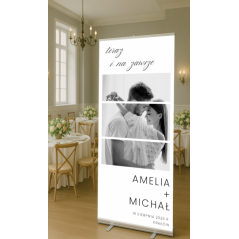Roll-up ślubny 85x200 cm minimalistyczny teraz i na zawsze