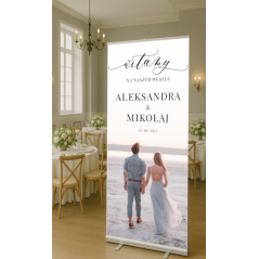 Roll-up ślubny 85x200 cm z dużym zdjęciem