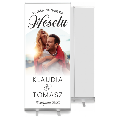 Roll-up ślubny 85x200 cm ze zdjęciem