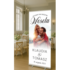 Roll-up ślubny 85x200 cm ze zdjęciem