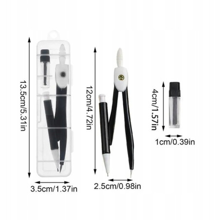 Cyrkiel szkolny z wkładami w etui – precyzja i porządek na lekcjach matematyki