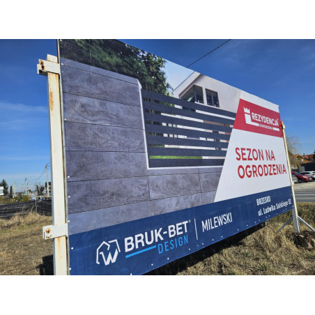 Odblaskowy baner reklamowy 510g oczkowany – widoczność nocą