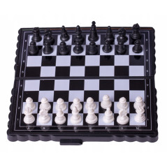 Podróżne szachy magnetyczne 2w1 gra mini 12x11,5 cm - zabawa dla dzieci i dorosłych