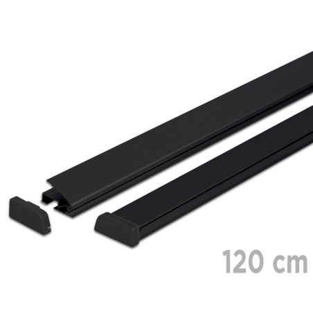 Czarna listwa plakatowa aluminiowa 120 cm z zawieszkami – szybka wymiana grafiki