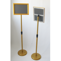 Złoty stojak informacyjny Menuboard A4 77–133 cm regulowany OWZ – do eleganckiej ekspozycji
