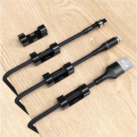 Samoprzylepne czarne klipsy do kabli – organizer przewodów 20 sztuk