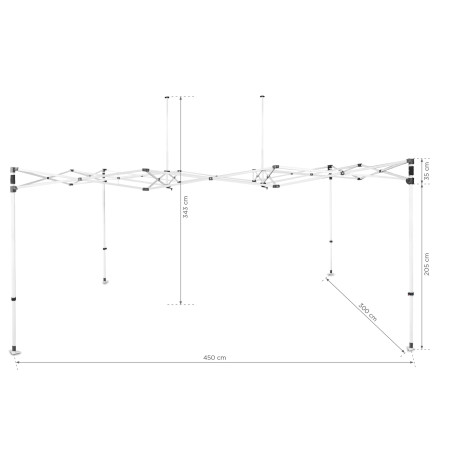 Stelaż stalowy BLANC 3×4,5 m z torbą na kółkach – solidna konstrukcja eventowa