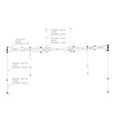 Stelaż stalowy BLANC 3×4,5 m z torbą na kółkach – solidna konstrukcja eventowa