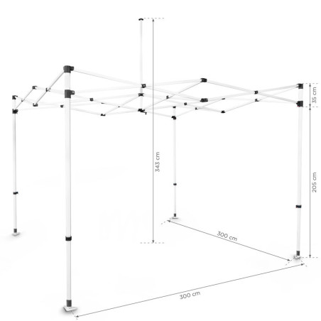 Stelaż stalowy BLANC 3×3 m z torbą na kółkach – solidna konstrukcja eventowa