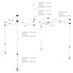 Stelaż stalowy BLANC 3×3 m z torbą na kółkach – solidna konstrukcja eventowa