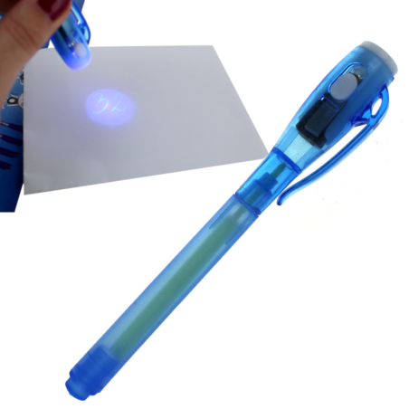 Bezbarwny marker UV niewidzialny 13 cm z latarką – trwałe i dyskretne notatki