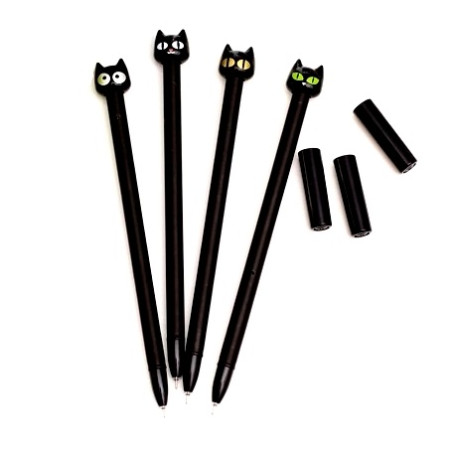 Długopis dekoracyjny KOTEK 16,5 cm niebieski wkład – uroczy szkolny gadżet