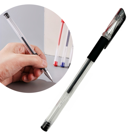 Żelowy długopis tradycyjny 15 cm czarny tusz z zatyczką – do codziennego pisania