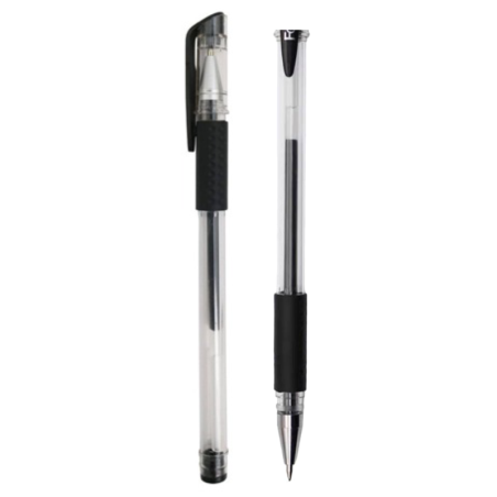 Żelowy długopis tradycyjny 15 cm czarny tusz z zatyczką – do codziennego pisania