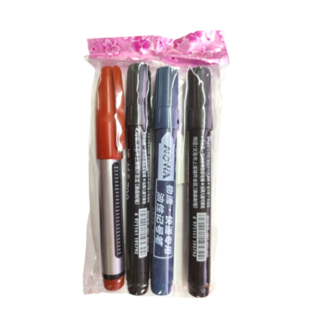 Markery permanentne zestaw 4 szt. w folii – trwałe pisanie na różnych powierzchniach