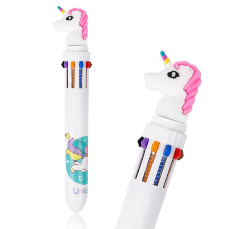 Długopis 6-kolorowy JEDNOROŻEC 16 cm mix kolorów – zabawne pisanie dla dzieci