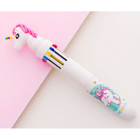 Długopis 6-kolorowy JEDNOROŻEC 16 cm mix kolorów – zabawne pisanie dla dzieci