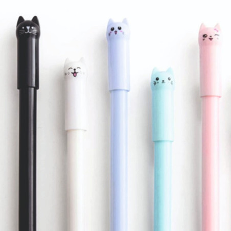 Długopis żelowy KOTEK 15,5 cm z zatyczką kota – kreatywne pisanie i zabawa