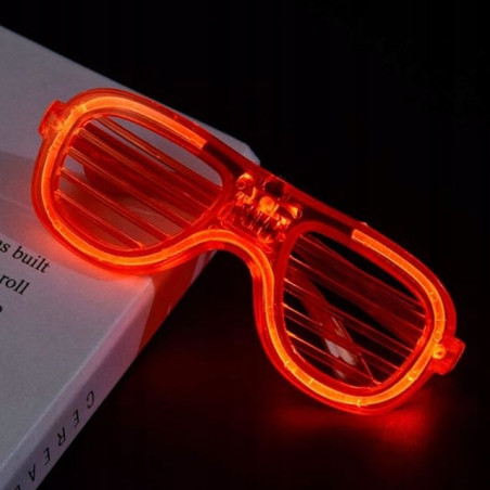 Świecące okulary imprezowe LED czerwone z efektem migania – gadżet na zabawę