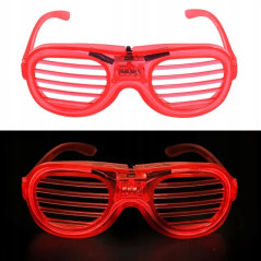 Świecące okulary imprezowe LED czerwone z efektem migania – gadżet na zabawę