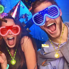 Świecące okulary imprezowe LED czerwone z efektem migania – gadżet na zabawę