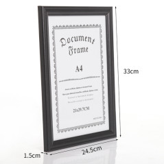 Ramka na dyplom A4 czarna 21x30 cm drewniana z nóżką – elegancka prezentacja dokumentów