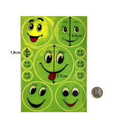 Naklejki odblaskowe buźki emotki zestaw 11 sztuk – bezpieczeństwo na rower i plecak