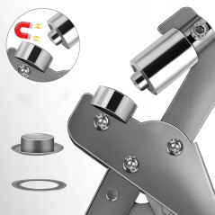 Napownica magnetyczna do banerów i plandek 10 mm – oczkarka z prasą i 300 oczkami