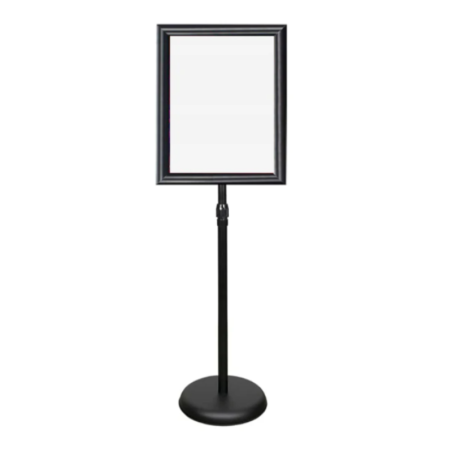Zestaw 10 szt czarnych stojaków informacyjnych Menuboard A4 77–133 cm regulowany OWZ – do menu i ekspozycji